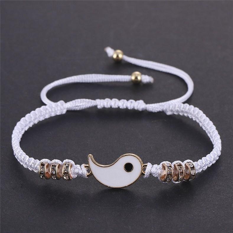 1 Pair Men and Women Tai Chi Woven Bracelet Handmade Creative Simple Couple Girlfriends Bracelet