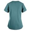 Women's Cute Print Short Sleeve V-neck Top Work  Solid Color Pocket Top