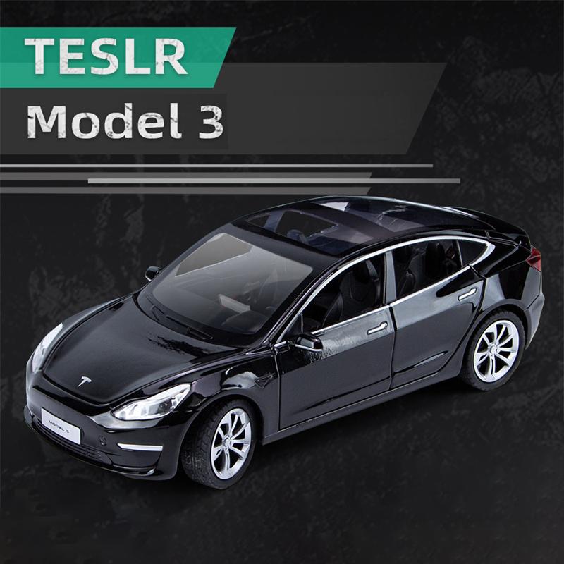 

1:24 Tesla Model 3 Alloy Model Car Toy Diecasts Metal Casting Sound and Light Car Toys Vehicle чорний
