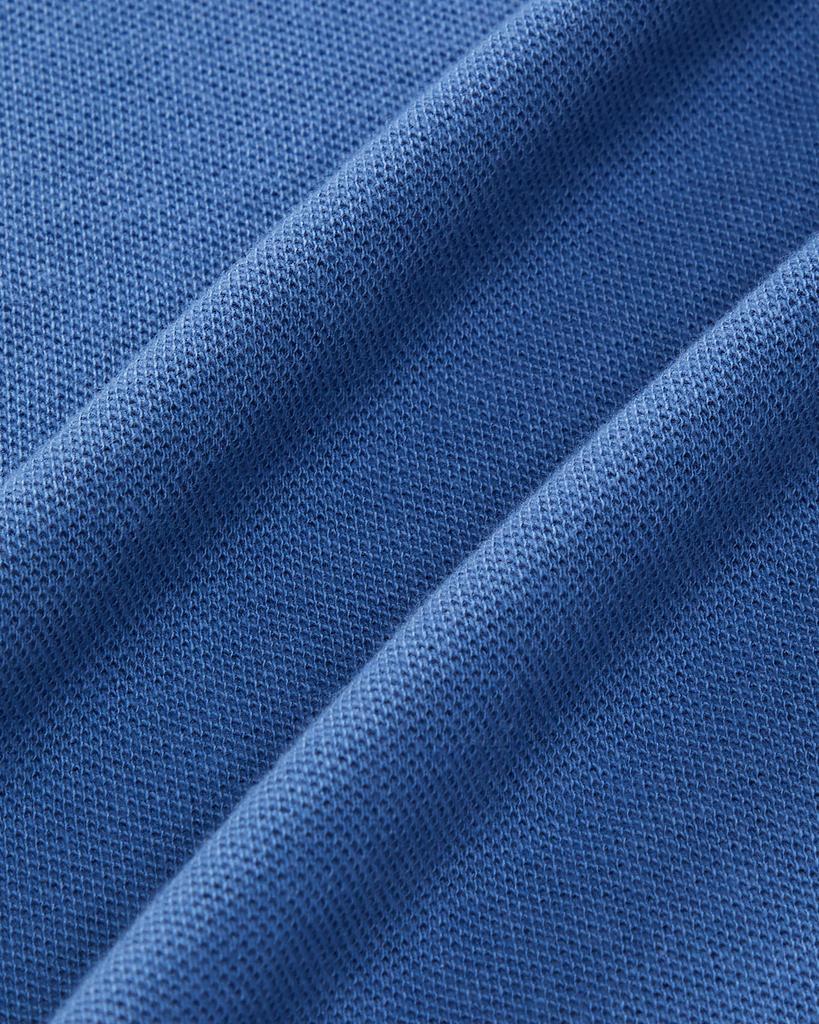 Amazon Essentials Men's Cotton Piqué Slim Fit Long Sleeve Polo Shirt, Blue, Size M