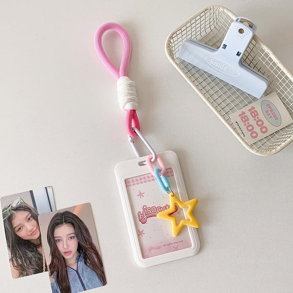 Star Pendant Photos Protective Cover Sliding Cover ID Card Storage Cute Students Card Holder