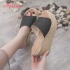 Fashion Aphixta Summer Woman Shoes Platform Wedge Slippers Beach High Heels Women Slipper Ladies Shoes Cork Gold Heel Flip Flop Sandals