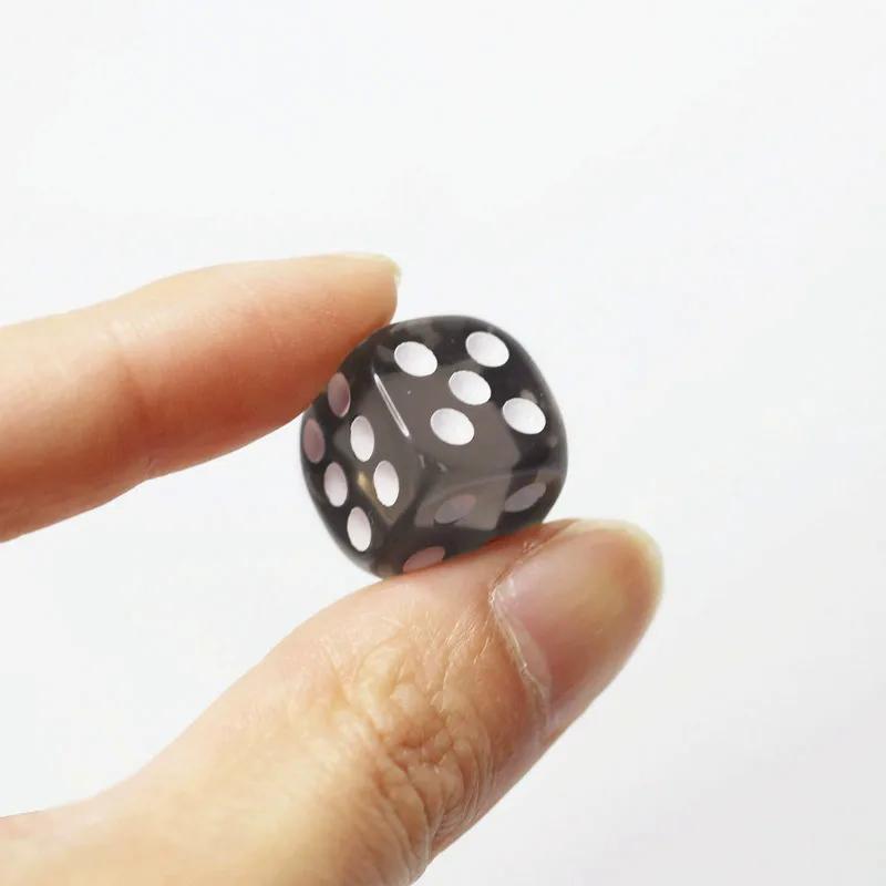 10Pcs 10Colors Acrylic Transparent 16Mm Clear Color Six Sided Spot D6 Playing Games Dice Set For Bar Pub Club Party Board Game