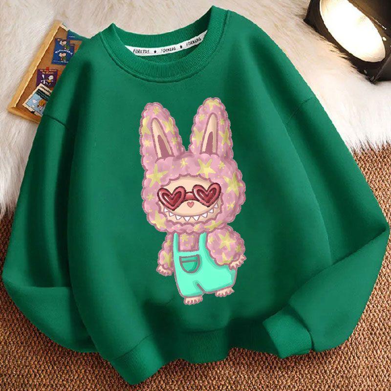 

Cute Cartoon Round-neck Hoodie for Children, Long-sleeved Fashionable Loose Coat for Boys and Girls in Spring and Autumn 160