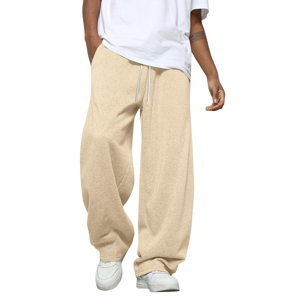 Men's Solid Color Loose Wide Leg Sweatpants Men's Casual Fashion Sweatpants