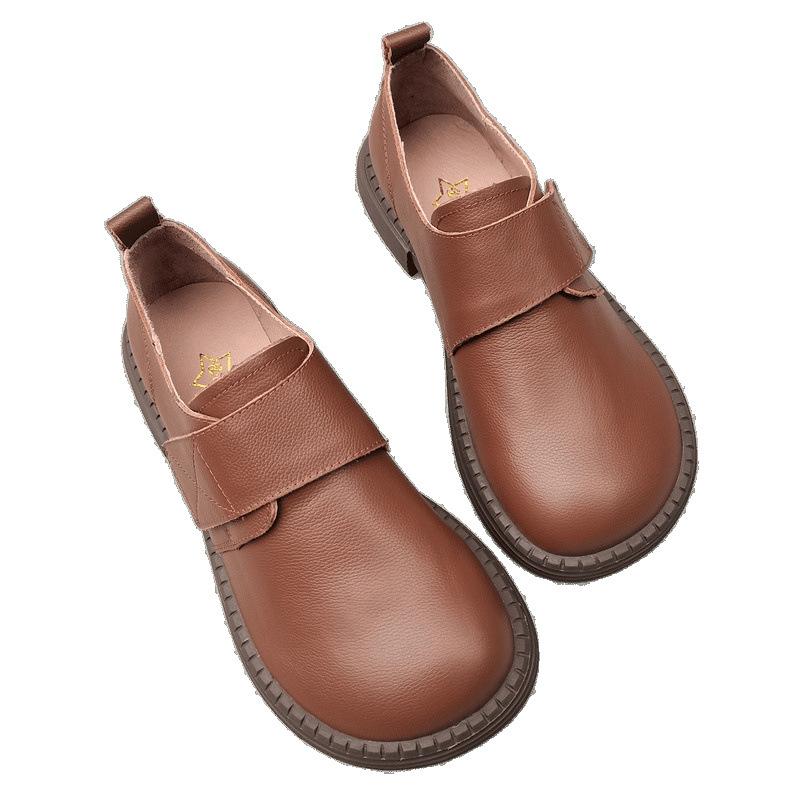 Leather pure leather men's big head wide version fat feet leather shoes foreign trade work leisure original first layer cowhide single shoes spri