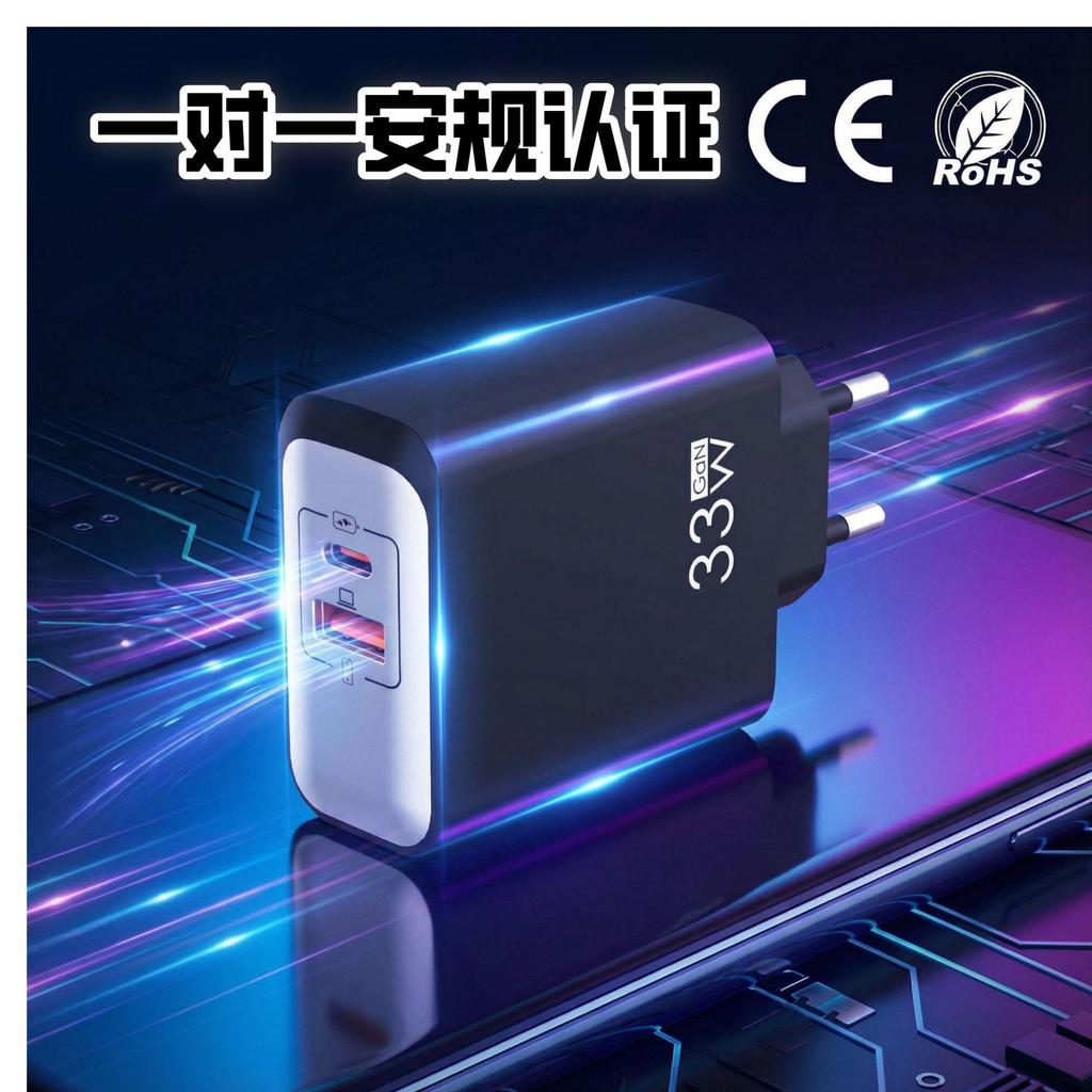 33W GaN PD Fast Charger: Multi-Port A+C Mobile Phone Fast Charging Head