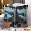 Modern Militärflygplans Kudde Gåva Hemmakontor Dekoration Sovrum Soffa Bil Kuddfodral Fodral 45x45