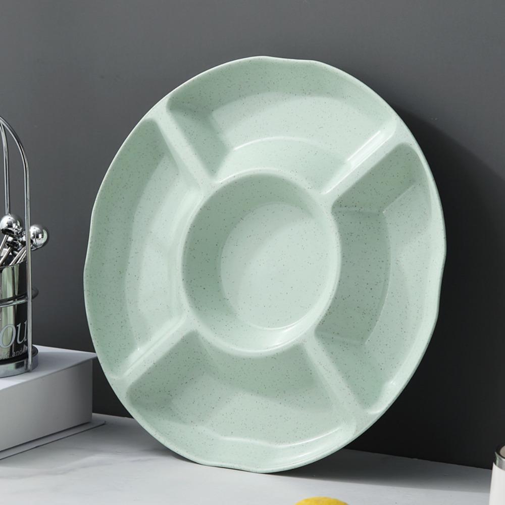 Plastikteller mit Fächern, Blumenform, Snackbehälter-Teller, Lebensmittelaufbewahrungsschale, für den Haushalt