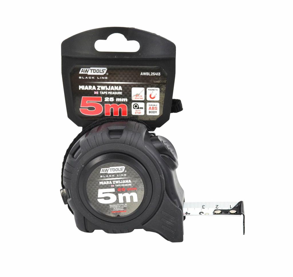Awtools Maßband Rollbandmaß Magnetisch 7,5M X 25Mm ABS 1-Auto-Stopp