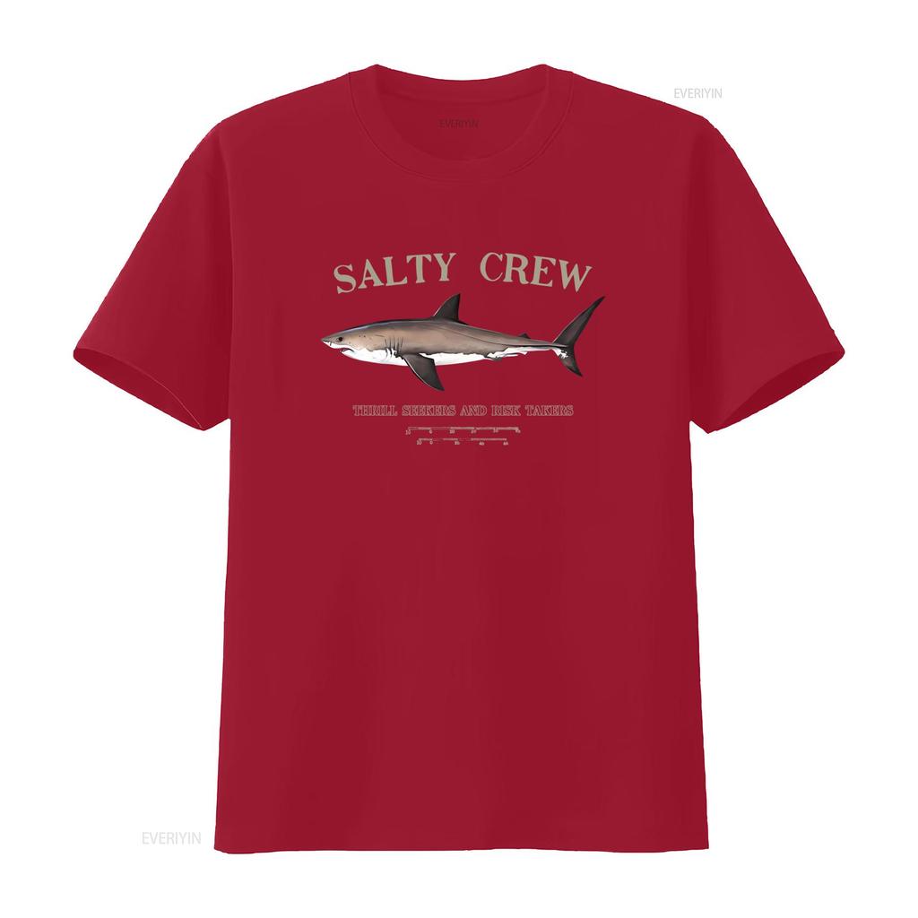 Salty Crew Thrill Seeker und Risikoträger Haifischdruck Herren T-Shirt Schwarz vintage Gewaschen Stilvoll Weich Vielseitig grafisch