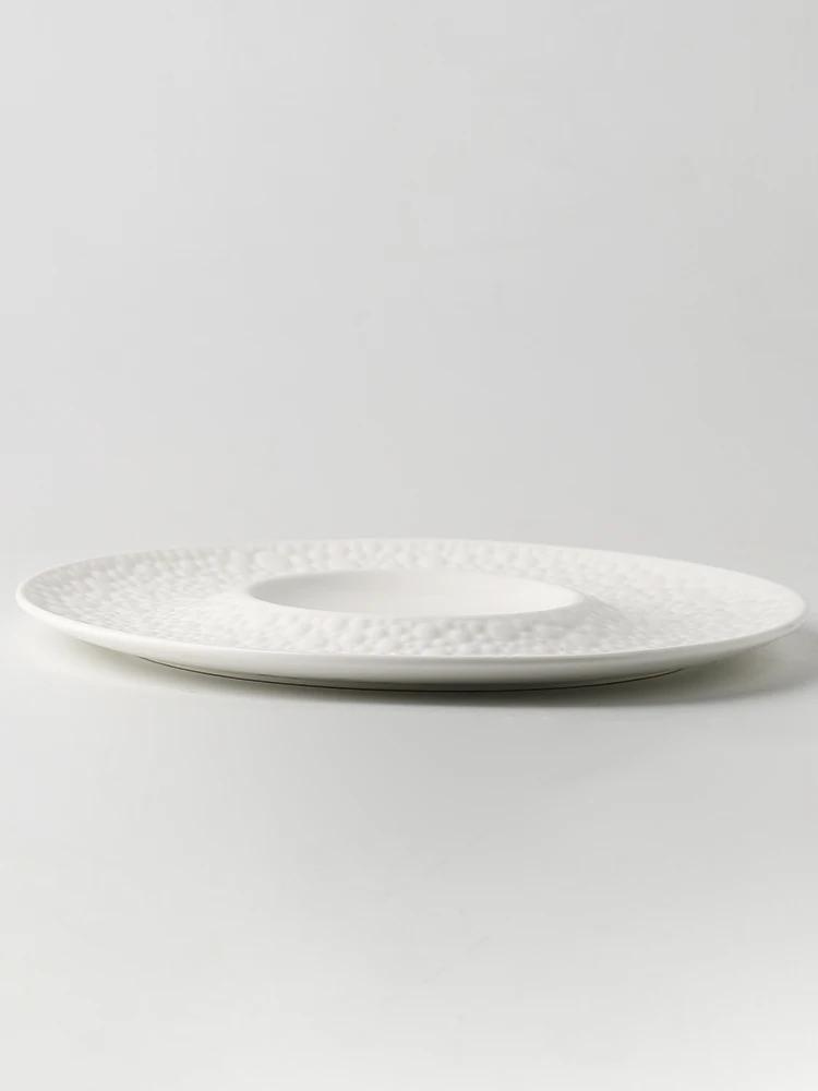 Ceramic white cold dish plate High-grade sense of luxury molecular cuisine restaurant artistic conception fusion dish disc
