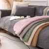 Practical Milk Velvet Leaf Pattern Sofa Cover Nordic Style Non-slip Couch Cover Washable Warm Sofa Mat Winter