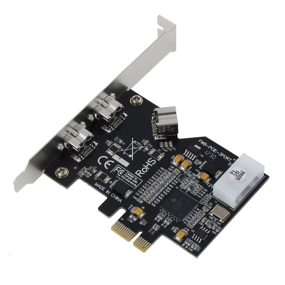 SEDNA - PCI-Express IEEE 1394b FireWire 3-Port Controller Card (2 External + 1 Internal)