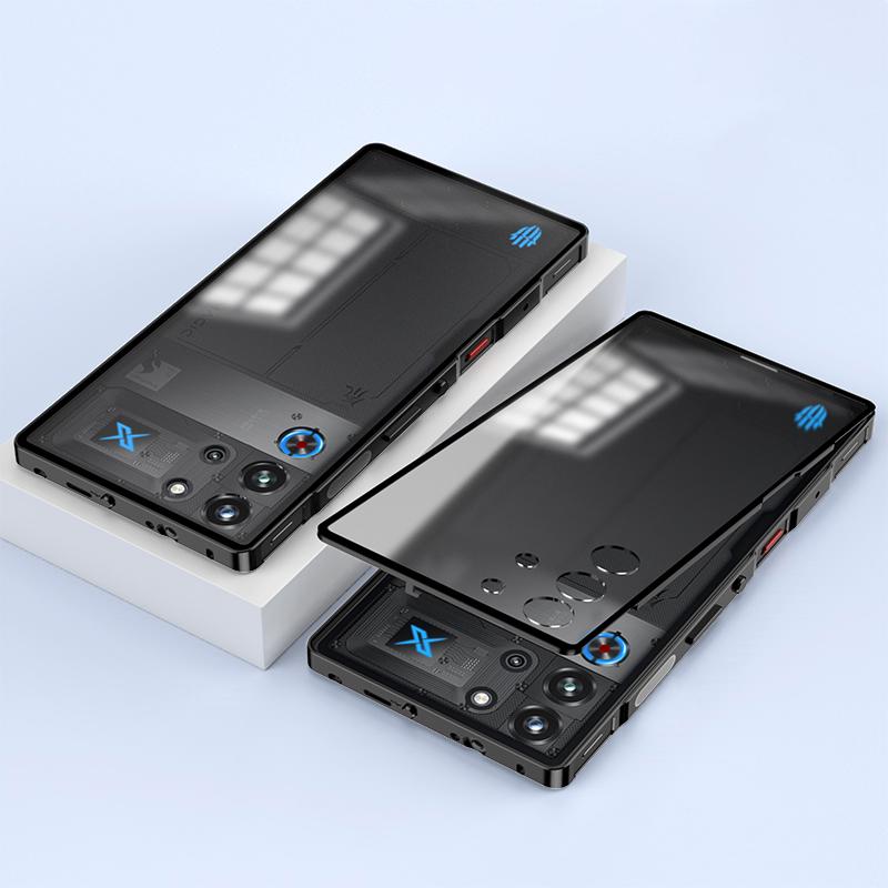 For ZTE nubia Red Magic 10 Pro 5G Case Metal Frame Matte PC Back Phone Cover with Snap Button