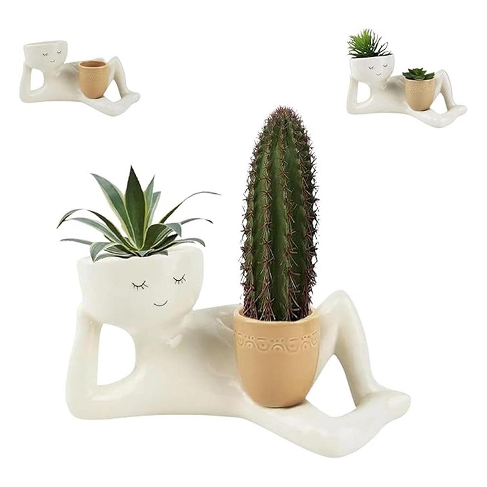 Creative Flowerpot Succulent Planter Flower Pot Cute Face Plant Pot Small Succulent Planter For Small Decorative Houseplants