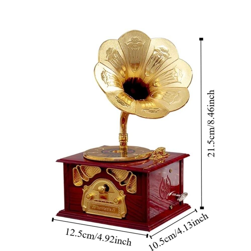Grammophon-Spieluhr im europäischen Stil, Phonographenform, Bürodekoration, klassische Grammophon-Schubladen-Spieluhr