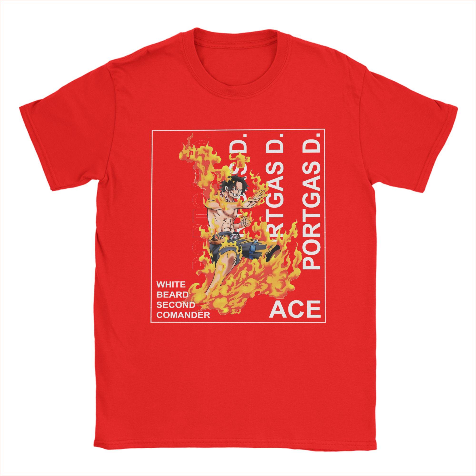 

Portgas D Ace TShirt Men Ones Pieces Vintage Pure Cotton Tees Crewneck Short Sleeve T Shirts Plus Size Clothes S