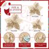 24pcs Artificial Flowers Decoration Gold Flowers Christmas Tree Ornaments Christmas Tree Wreaths Garland Decor For New Year