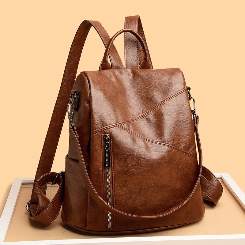 Women's 2025 Fashion Anti-theft Waterproof Leather Backpack - Versatile, Large Capacity for Travel