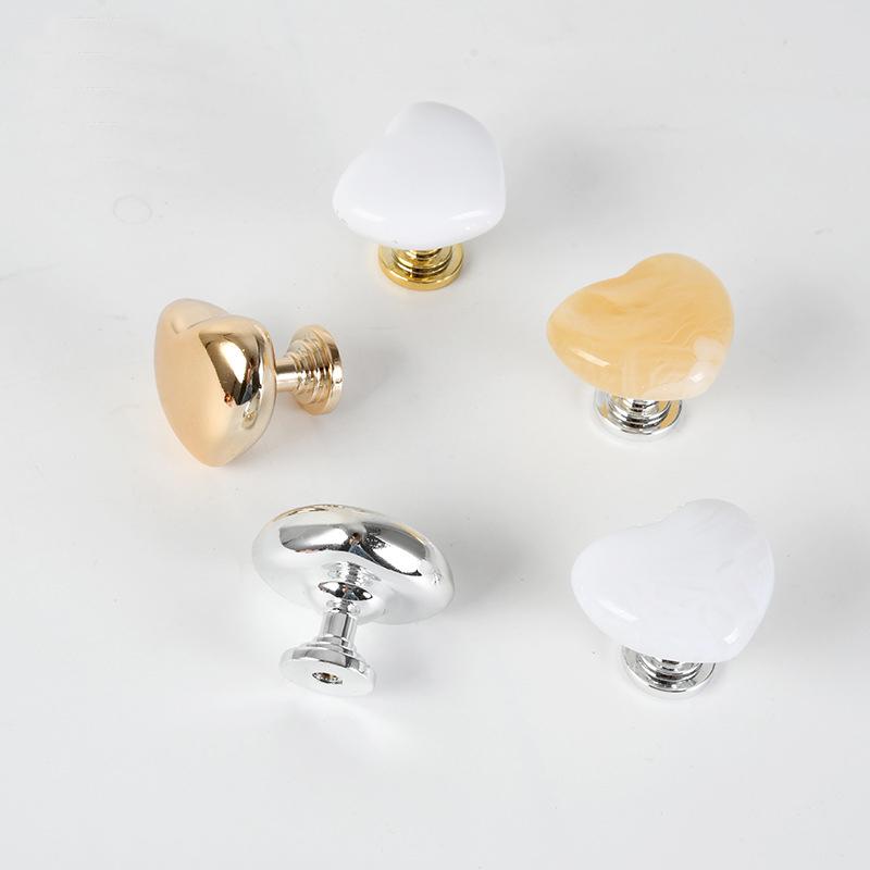 1pc Colored Love-shaped Plastic Cupboard Door Handle Wardrobe Bedside Table Drawer Closet Single-hole Handle