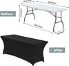 Stretch Spandex Table Cover for Rectangular Tables, Elastic Fitted Tablecloth, Wrinkle Resistant Table Cloth for Parties,Wedding