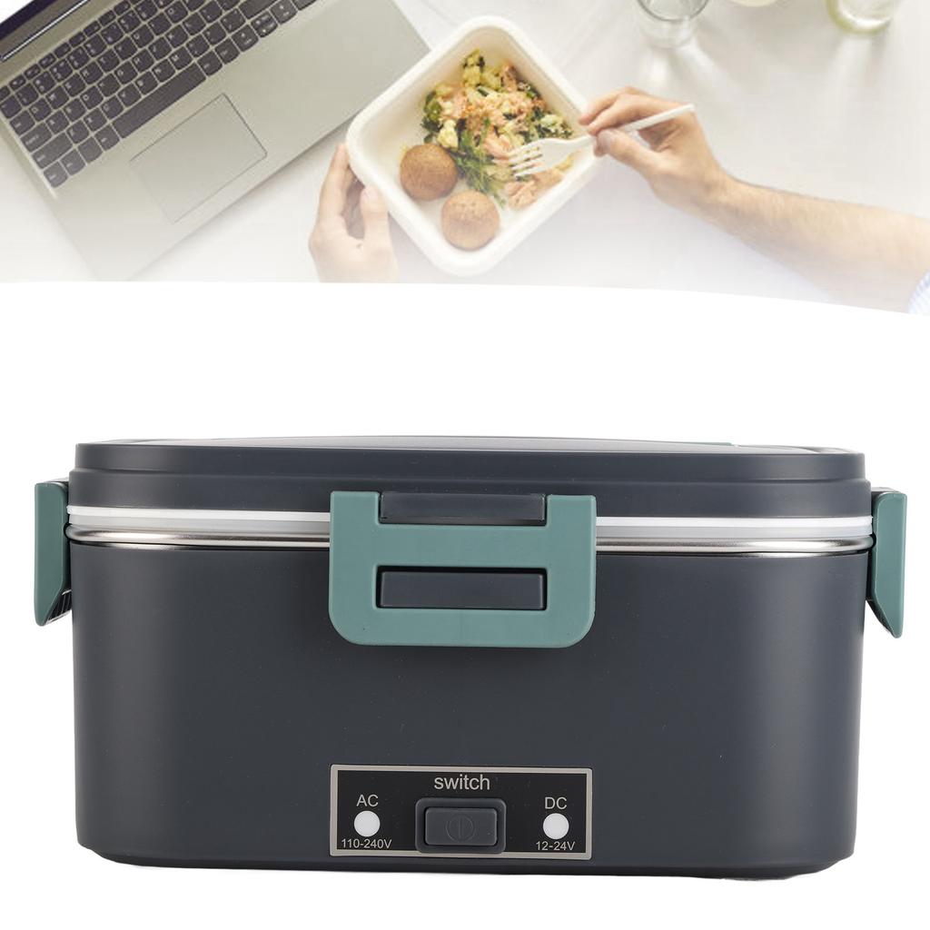 Electric Lunch Box 1.8L 360 Degree Circulation Heating SUS304 Liner Dishwasher Safe Portable Lunch Warmer Box for Home Car