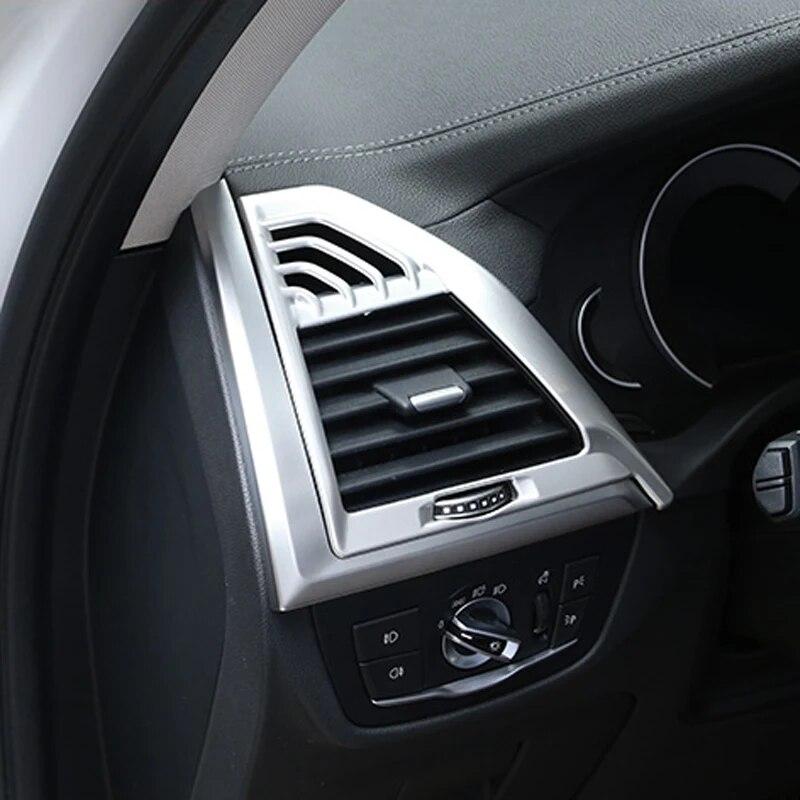 2 STÜCKE Carbon Fiber ABS Auto Front Air Outlet Refit Rahmen Trim Abdeckung Aufkleber Innenausstattung Für BMW X3 G01 X4 G02 IX3 2018-21