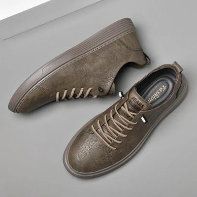 Luxusní Pánská Ležérní Obuv z Pravé Kůže Vycházková Obuv Pánské Tenisky Kožená Ležérní Obuv pro Muže Designová Skate Obuv Ploché