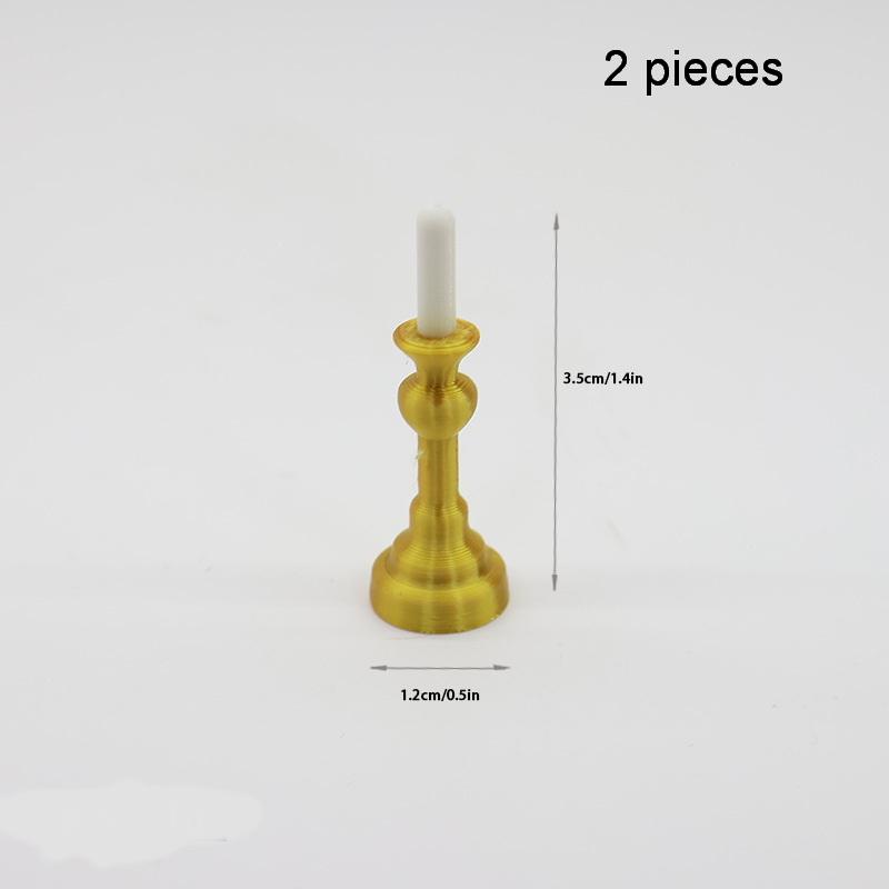 1/2 ks 1:12 Domeček pro panenky Zlatý svícen Miniaturní model svícnu Domácí dekorace Hračka DIY příslušenství
