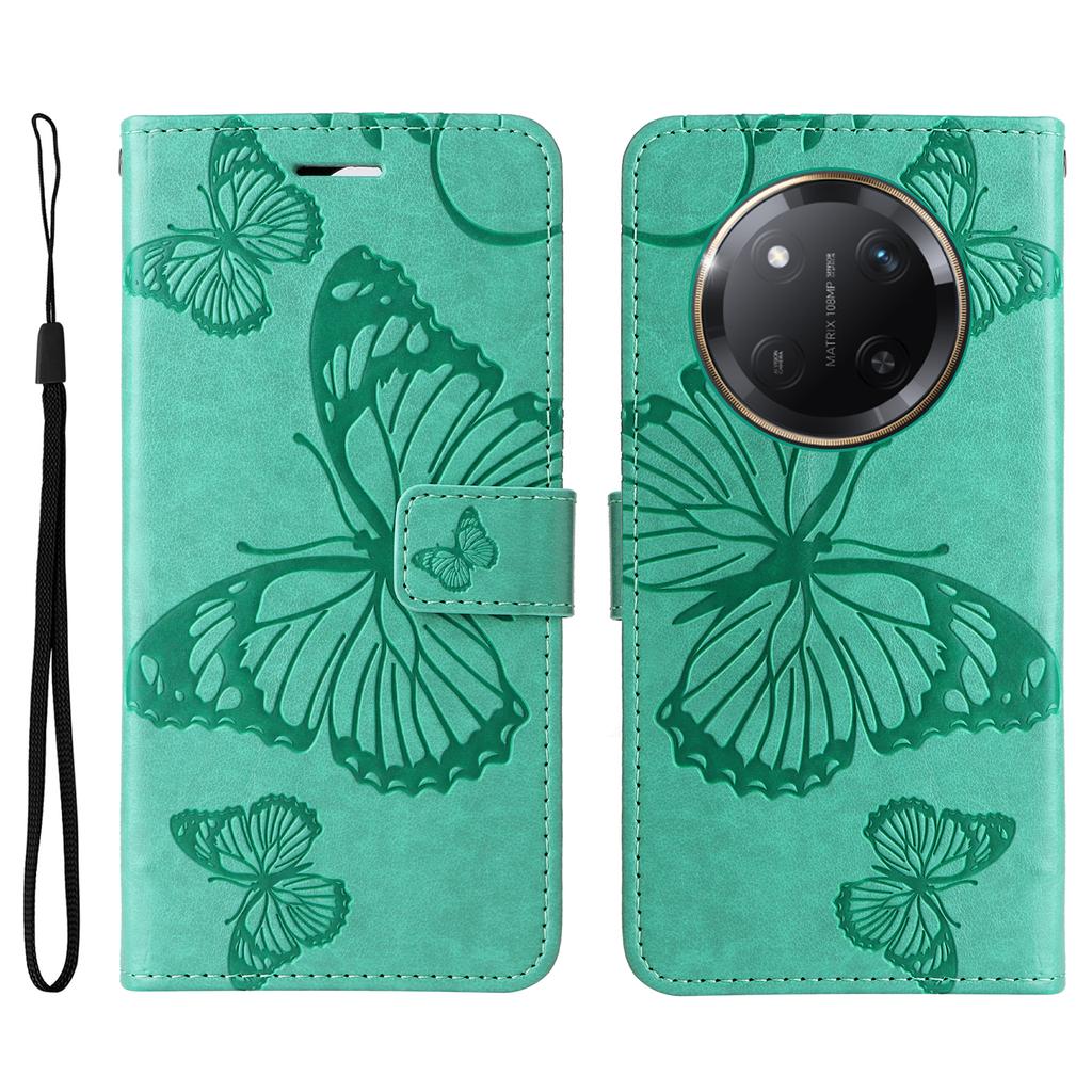 For Honor X60 Pro 5G/Magic7 Lite 5G/X9c 5G Wallet Case Floral Butterfly Imprinted Leather Phone Cover Stand