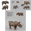 Wild African Rhino Model Collectible Toy For Educational Display And Kids Learning