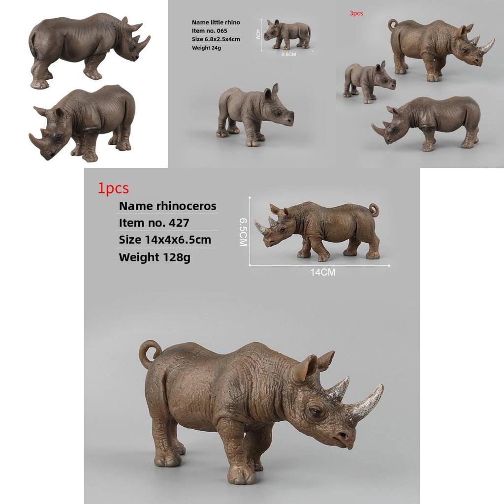 Wild African Rhino Model Collectible Toy For Educational Display And Kids Learning