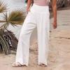 1Pc Loose Pantalon High Waist Elastic Waist Breathable Trousers Solid Color Summer Pants Spring Summer Women Fashion