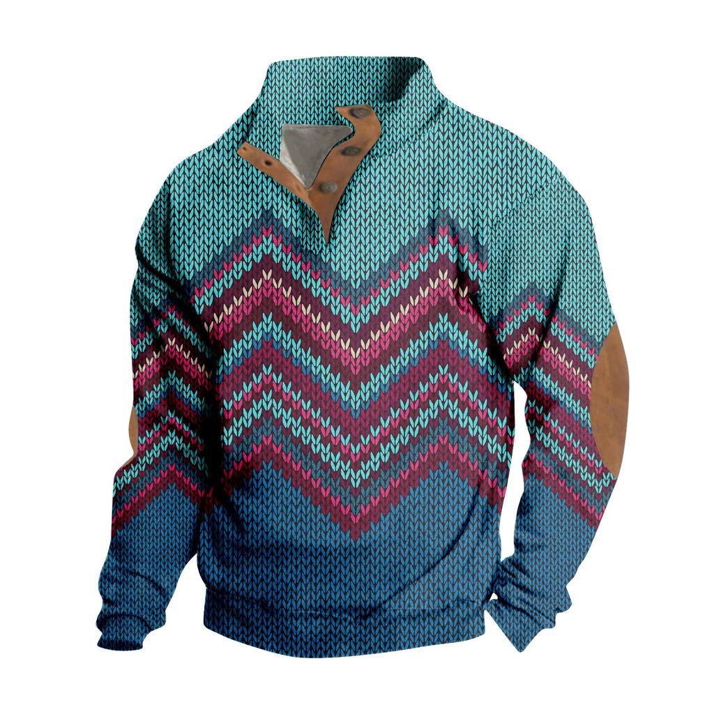 Jarní a podzimní pánská mikina se stojatým límcem je venkovní ležérní svetry topy