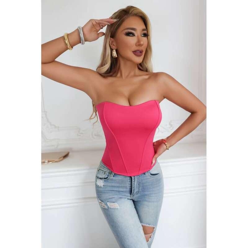 Fish Bone Corset Tops for Women, Bustier Shapewear Gerie, Lace Waist Push Up