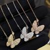 High-End Butterfly White Mother-of-Pearl Diamond Clavicle Necklace