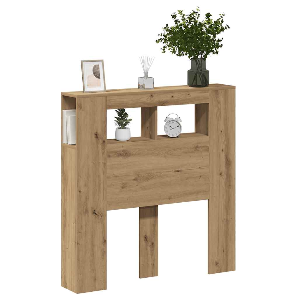 LED Headboard Artisan Oak 100 x 18.5 x 103.5 cm Engineered Wood
