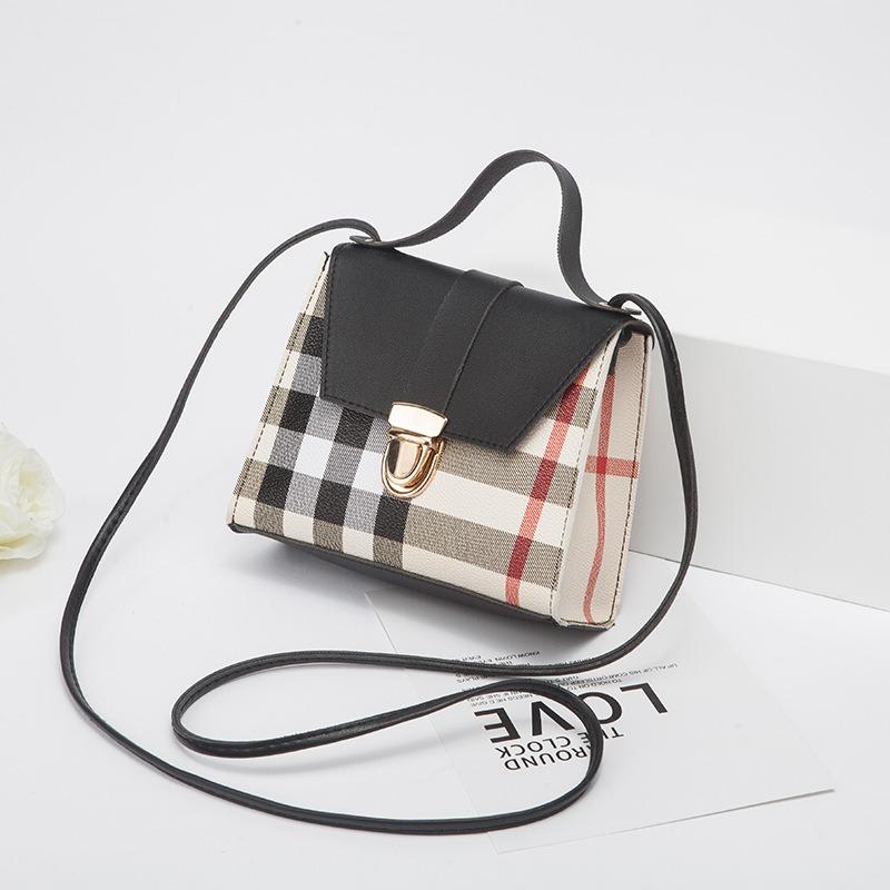Handheld women's bag Guangzhou women's bag plaid shoulder messenger small bag