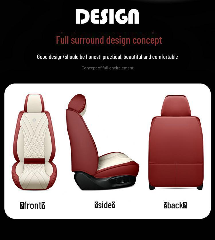 Cojín Universal de Cuero Completo para Asiento de Coche para las Cuatro Estaciones - Resistente al Desgaste y Transpirable, Diseño Todo Incluido