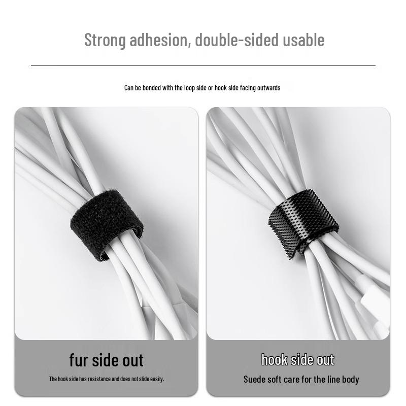 Self-Adhesive Hook & Loop Cable Ties for Cable Management & Storage