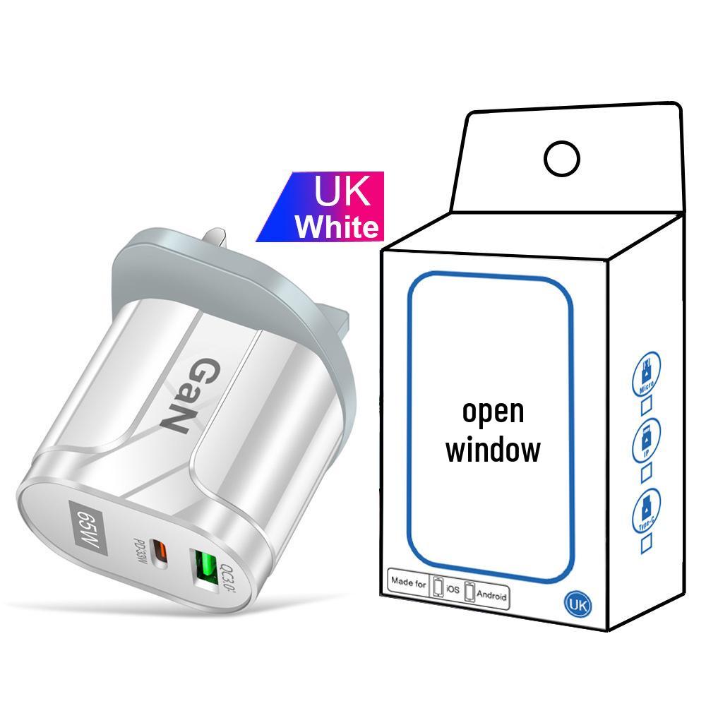 PD33W GaN QC3.0 Fast Charger 9V/12V EU/AU/UK Spec USB Adapter