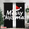 Flat Printing Merry Christmas Popular Window Curtains Versatile Fabric Without Electricity Family Set Of 2 Made Polyester