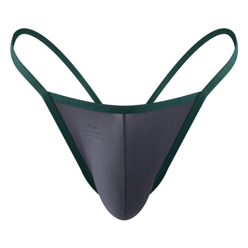 Men Spring and Summer Sexy Sexy Ice Silk Ultra-thin Buttock Thong Underwear