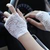 Thin Lace Half Finger Gloves Breathable Sun Protection Riding Gloves Driving Gloves  Wedding Events