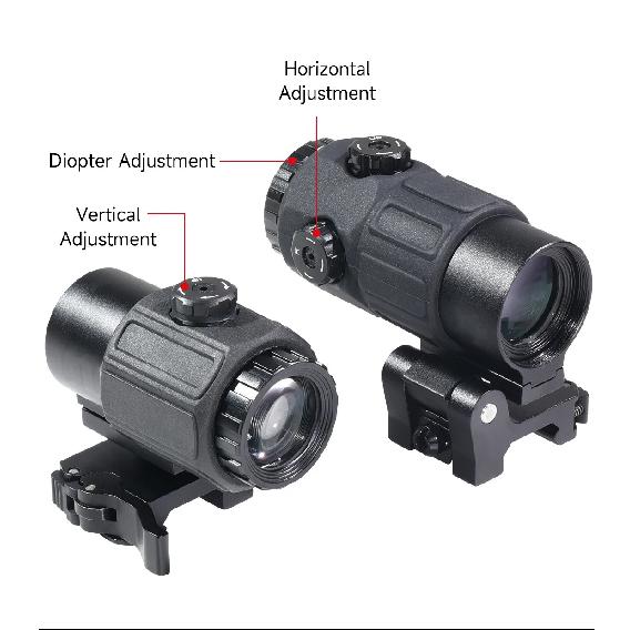 Eot**h G45 5X Magnifier Sight Scope G33 G43 3X Folding Side Flip Magnifiers Tactical Combo Hunting Amplify Adjustable Scopes