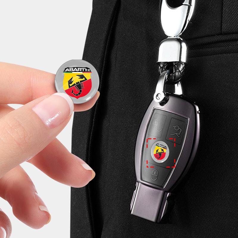 14mm Auto Logo Aufkleber für Auto Fernbedienung Schlüssel Emblem Abzeichen für Abarth Punto 500 Tipo Stilo Palio Bravo Doblo Panda Ducato