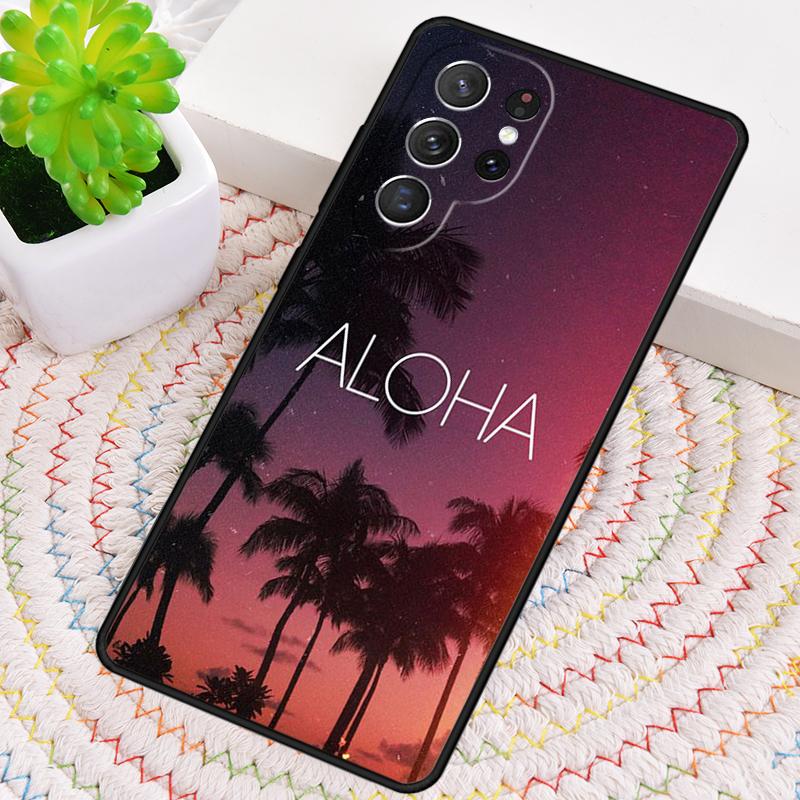 Aloha Hawaii Hawaiian Beach Palms Phone Case for Samsung Galaxy Note 10 Pro S26 Ultra S23 S24 FE S25 S21 S22 PLUS Cove
