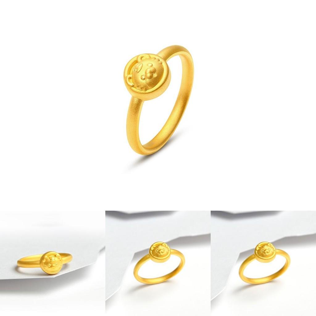 Unique Gold-plated Brass Tiger Ring Featuring Adorable Cartoon Style For Womens Gift Ideas