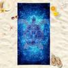 Asciugamano da spiaggia blu motivo tartaruga stellata protezione solare e antivento adatto per spiaggia piscina campeggio viaggio coperta da spiaggia